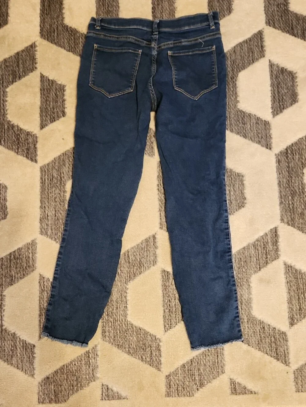 wonder nation Blue Skinny Jeans with White Lace Side Trim
